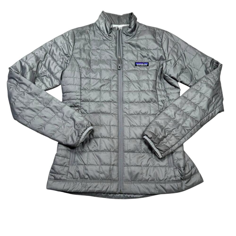 Patagonia Nano Puff Jacket Womens XS Grey Full Zip Primaloft Insulated Puffer